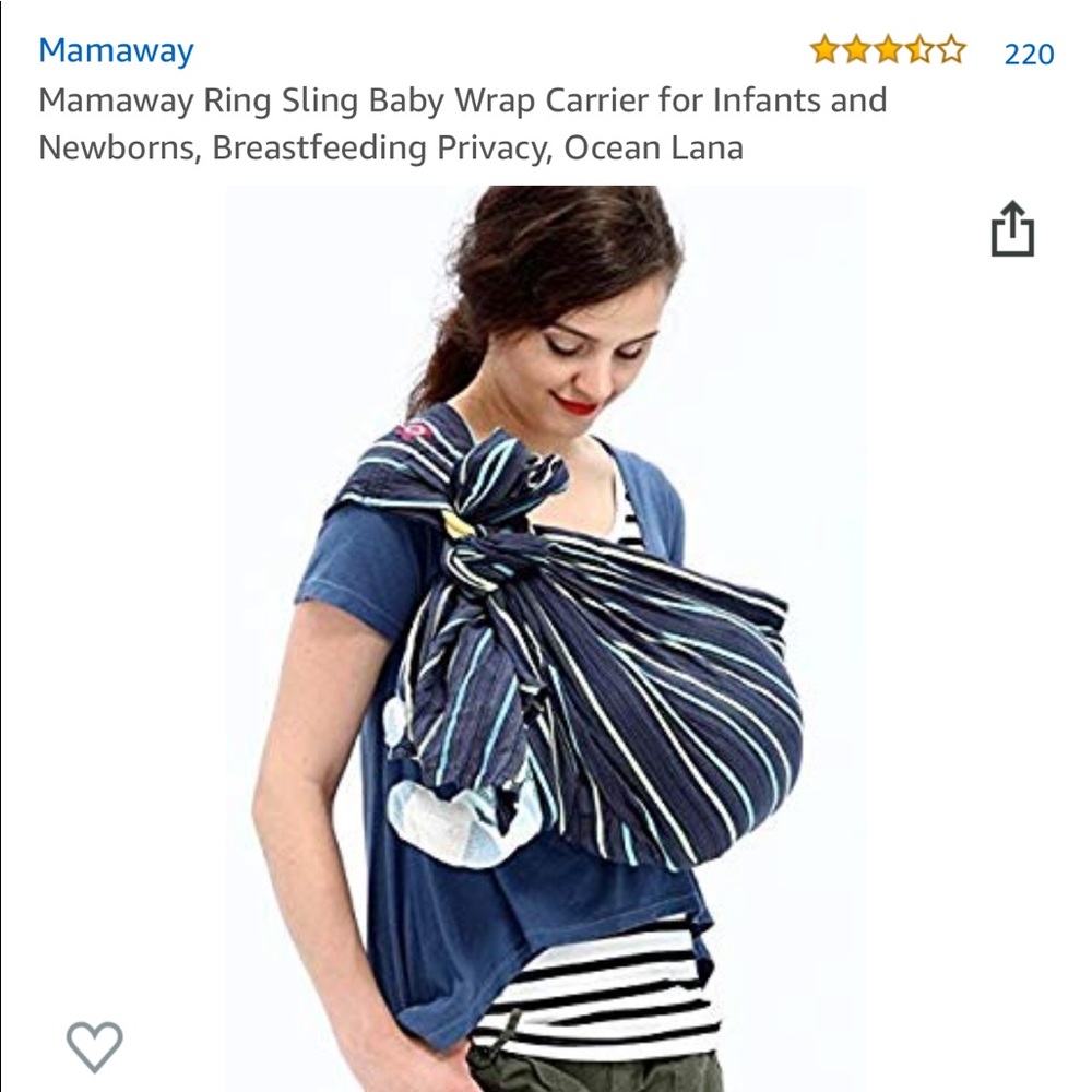 Mamaway ring sling baby carrier, color: ocean Lana